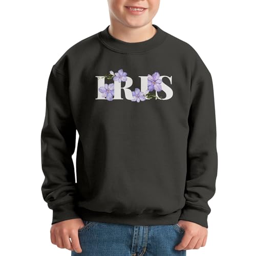Sweat enfant iris fleurs style minimaliste et chic pour le jardin