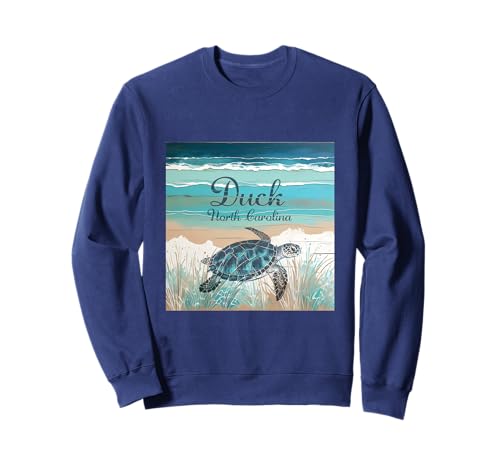 Duck North Carolina Outer Banks Sea Turtle Beach Decoración azul Sudadera
