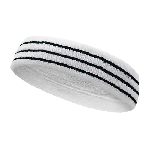 Image of COUVER Tennis Headband - Cotton Terry Cloth Sweatband for Men & Women - High Absorbency Athletic Hairband for Gym, Basketball & Running - 1 Piece