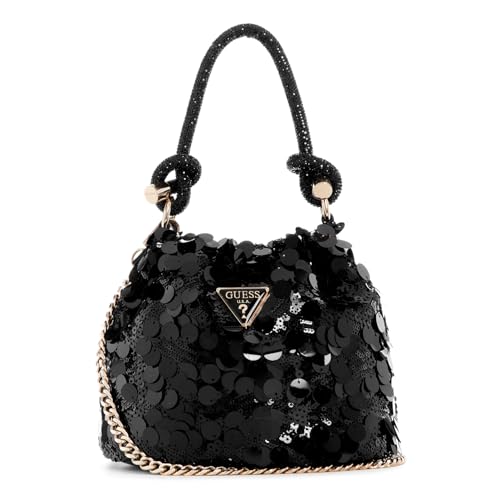 Pochette Mini Black GUESS Holiday Shine au fini brillant de haute qualité
