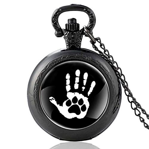 ZDANG Clásico diseño de Pata de Perro y Palma Reloj de Bolsillo...