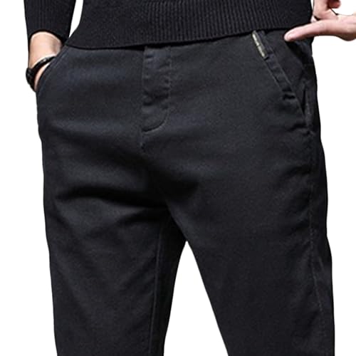 Men's Casual Stylish Dress Pants Stretchy Straight Fit Suit Pants Versatile Solid Color Work Pants​2