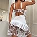 Lingerie 2 Piece Sets For Women Sexy Embroidered Floral Satin Cami Dresses Sheer Mesh Hem Chemise +Thong 2026 Fashion