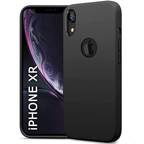 Image of TheGiftKart Liquid Silicone Back Cover Case for iPhone XR | Soft Micro-Fibre Lining Inside | Camera & Screen Protection | Shockproof Back Cover Case for iPhone XR (Silicone, Black)
