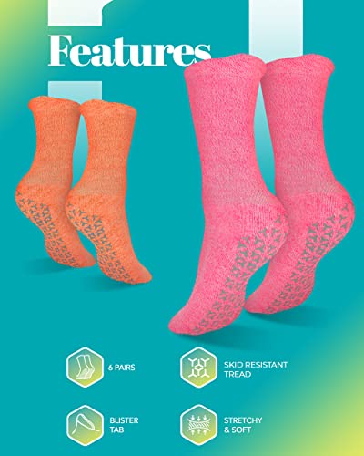 Trugrippin No Slip Socks Women - 6 Pair Non Skid Socks Womens | Grippy Socks For Women #TOP3