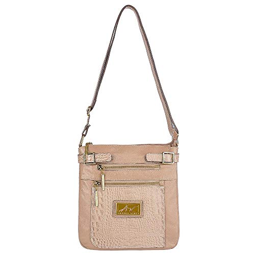 Bolsa transversal de couro Chloe - Nude
