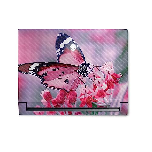 Image of MightySkins Carbon Fiber Skin Compatible with Alienware M18 R1 (2023) Full Wrap Kit - Pink Monarch | Protective, Durable Textured Carbon Fiber Finish | Easy to Apply & Change Styles | Made in The USA