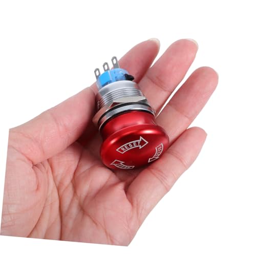 Interruptor de Parada de Emergencia de 22mm Metálico 12v-220v con Enchufe 4