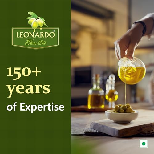 Image of Leonardo Extra Virgin Olive Oil, 1L Bottle | Premium Cold Pressed | From Italy | Made With 150+ Years of Expertise | Cholesterol & Trans Fat-Free, Rich In Antioxidants | High MUFA | Perfect For Salads, Breads, Pizza, Pasta & Grilling.