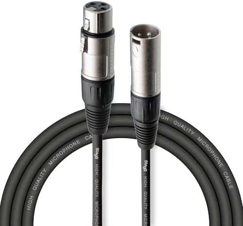 Stagg SMC3 3m XLR Male to XLR Female Microphone Cable, Black