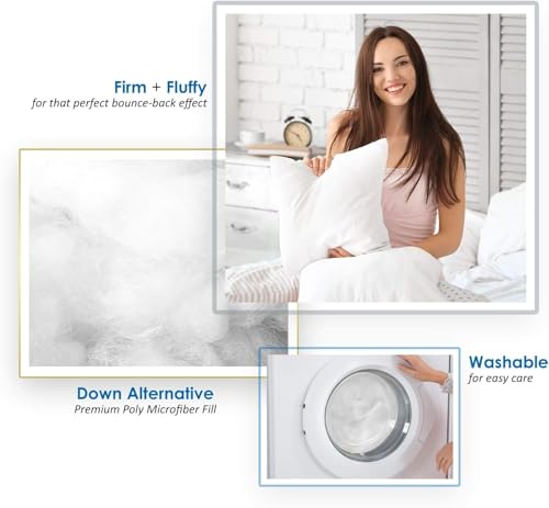 Image of Nestl 28x28 Pillow Inserts - Throw Pillow Insert 28x28, 2 Pack Euro Pillows 28x28, Decorative Euro Pillow Insert 28x28 White, 28 X 28 Pillow Insert, Lumbar Pillow Insert for Bed and Couch