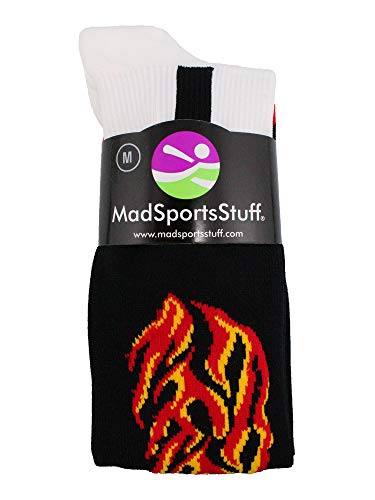 Madsportsstuff Flame Baseball Stirrup Socks (Black/Red/Gold, Small) #TOP1