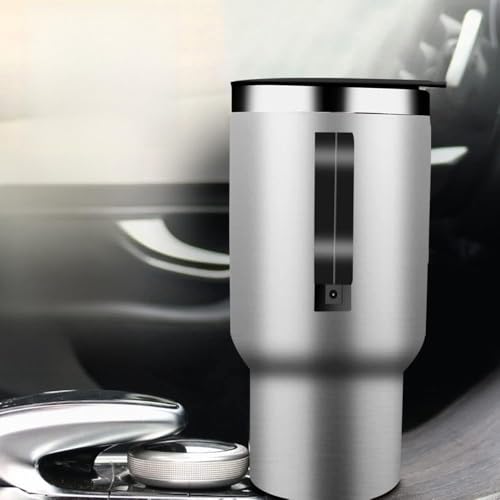 OVAQUIXI Taza Termo para Coche, Taza Calefactora de Acero Inoxidable, Botella Aislante de 450 Ml para Café Té en Vehículos