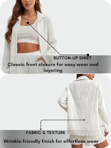 Image of Leriya Fashion Co-Ord Set for Women Stylish | Summer Night Suit for Women | Unique Textured Pattern Pyjama Set for Woman Travel Beach & Holiday Looks | Trendy Top & Shorts for Summer Day Vacations