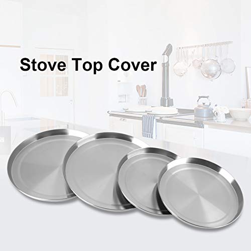 Electric Stove Burner Covers, Stainless Steel Round Kitchen Stove Top Burner Covers Cooker Protection, Set Of 4, 2Pcs 8.3 And 2Pcs 6.7" #TOP3