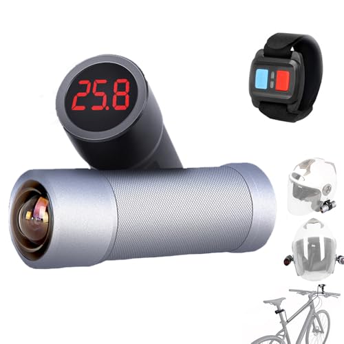 VSYSTO 4K Bicycle Helmet Camera with Temperature Display, WiFi Waterproof WDR 170° Super Wide Angle Lens Motorcycle Bike Dash Camera, Snapshot, G-Sensor, Loop Recording