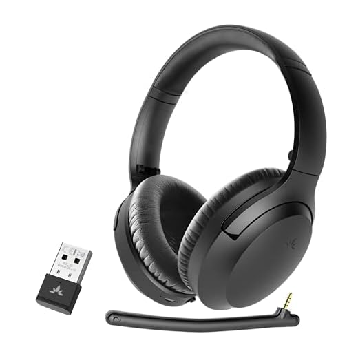 Avantree Aria 90B Bluetooth 5.0 Noise Cancelling Headphones with Microphone & USB Adapter for PC Computer Laptop Mobile Phones, 35Hrs Comfortable Wireless Headset for Music & Calls, Work from Home