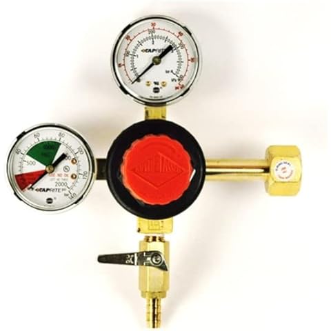 TapRite T742HP Primary Double Gauge CO2 Beer Regulator w/Knob - N/A Cover