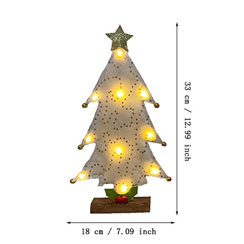 Christmas Decorations Pendant Tabletop Christmas Tree Lights Mini Led Small Christmas Tree Christmas Balls And (Gold, One Size) #TOP3