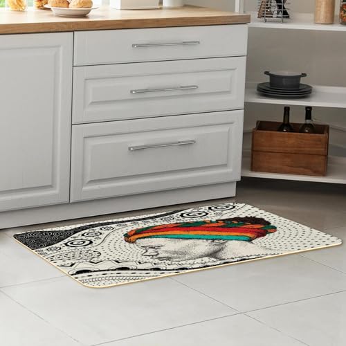 Tapis de cuisine lot de 2 antidérapant lavable absorbant ethno