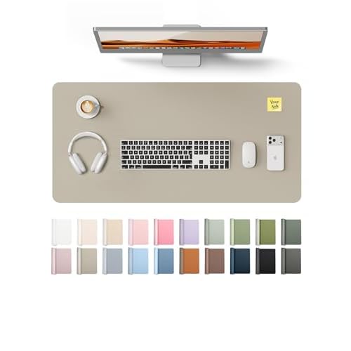 YSAGi Leather Desk Pad Protector, Office Desk Mat, Large Mouse Pad, Non-Slip PU Leather Desk Blotter, Laptop Desk Pad, Waterproof Desk Writing Pad for
