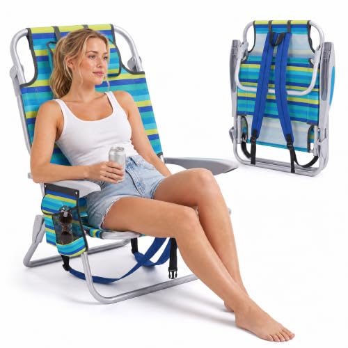 Beach Chair for Adults, Portable Recliners Chair 5-Position