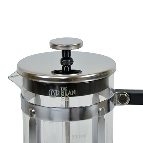 Image of THE BEAN CO French Press Coffee Maker 600 ML | With 4 Level Filtration System | Heat Resistant Borosilicate Glass-Stainless Steel Plunger-Coffee Press Espresso,Cold Brew & Tea-Easy Clean Coffee Maker