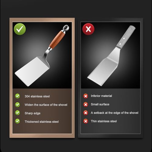 Pancake Spatula - Turner in acciaio , strumento di cottura sicuro per lavastoviglie, manico ergonomico comodo, accessorio da cucina senza bastoncini resistente al calore | Durablee multiuso - immagine 5