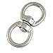 Aexit Silver Tone Snaps Double Ended Zinc Alloy Swivel Eye Hook Shackle Trigger Snaps Size 4
