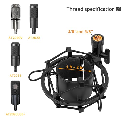 Microphone de studio AT2020 support antichoc avec pince robuste - 3
