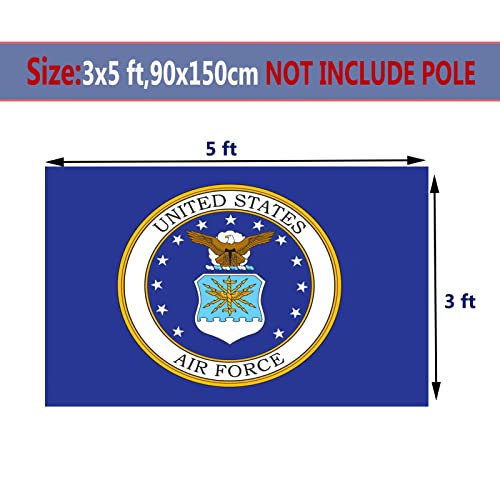 Air Force Crest Emblem Flag 3X5 Outdoor Double Sided- Us Coat Of Arms Military Usaf Flags Heavy Duty 3 Ply Flag Banner With 2 Grommets For Outside Outdoor Indoor #TOP5