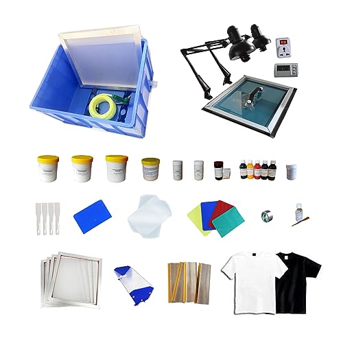TIANIUSEEN Screen Printing Kit Silk Printing Press Equipment Material for T-Shirt DIY Type 2