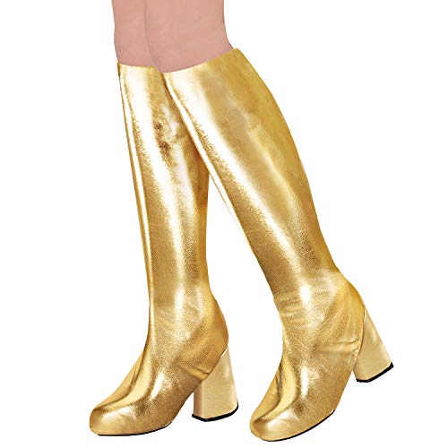 Amakando Elegantes Mangas de Botas para Mujer - Dorado - Decoración para Zapatos Polainas Disco...