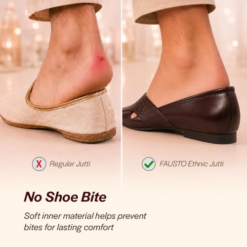 Image of FAUSTO Mens Embossed Ethnic Party Slip On Traditional Juttis and Mojaris | Festive