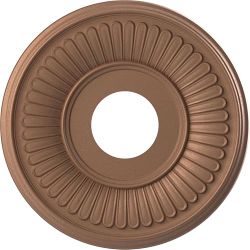 Image of Ekena Millwork 13 inchOD x 3 1 /2 inchID x 3 /4 inchP Berkshire Thermoformed PVC Ceiling Medallion (Fits Canopies up to 5 3 /4 inch), Aged Copper
