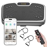 GDCOO Vibration Plate Exercise Machine with App Control, Vibrating Plates for Lymphatic Drainage, 1-200 Speed Levels Whole Body Workout Fitness Vibration Platform for Women Men(Gray-APP)