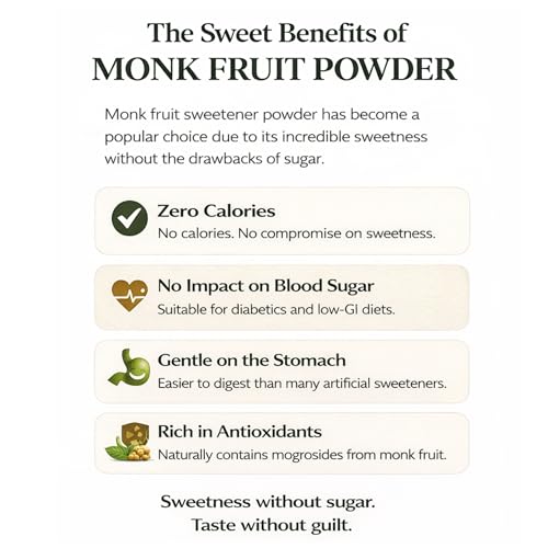 Image of Wesons Monk Fruit Sweetener Organic (200 Grams) - 1:1 Pure Monk fruit Extract - Monk Fruit Sugar Organic - Sweetness Equal to Sugar