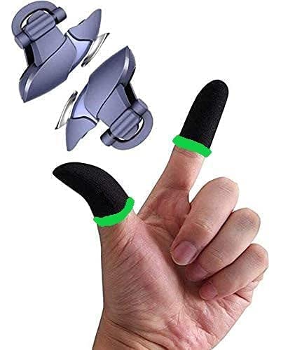 Pubg Shark Trigger-778 Battlegrounds X1 Combo | Pubg Mobile Gaming Triggers + Finger Sleeves | For Bgmi/Free Fire Max/Cod Mobile/Legends/Free Fire Mobile - (Blue) (Blue Shark + Sleeves) - Pc-image-7