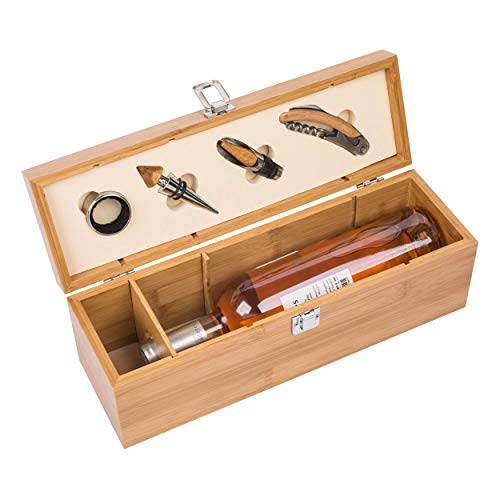 Schmalz Profi-Weinset Batumi Engraved Wooden Waiter Knife Drop Ring Spout with Names Bamboo Sustainable 52148 - Without Engraving