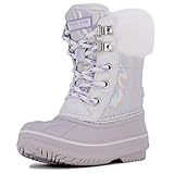 LONDON FOG Girls Toddler Downing Cold Weather Warm Lined Snow Boot silver 7