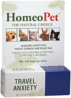 HomeoPet Travel Anxiety, Calming Relief for Dogs, Cats, and Other Small Animals, 15 Milliliters