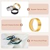 MECCANIXITY 3 Piezas de Base de Anillo de Acero Titanio, Ancho de 8mm con Doble Ranura para Incrustaciones, para Manualidades y Bisutería (Negro/Oro/Plata, Talla 8) 6