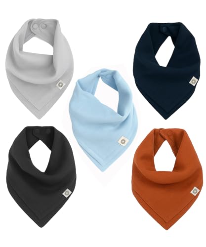 Kishu Baby Indi Organic Baby Bandana Bibs &ndash; Fairtrade 4-Way Reversible Drool Bibs for Boys & Girls...