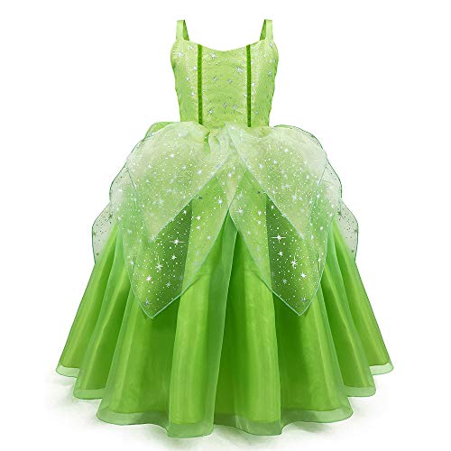 Axaxa Tinker Bell Halloween Costumes For Baby Girls Girls Fairy Costume Tinkerbell Costume For Girls Include Wings 2-11T #TOP1