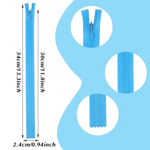 Teaaha 24PCS Zips for Sewing 12 Inches Nylon Replacement Zippers, Small Mixed Color Zippers for Bags Garments - Image 2