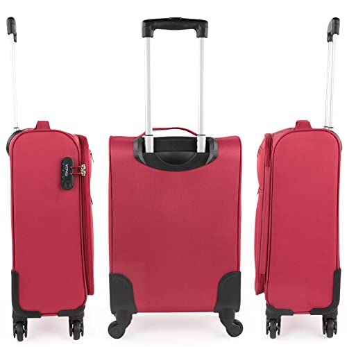 ITACA - Stijve Cabine Suitcase 20 Klein Reis Koffer met Wielen - EVA Hand Koffer 55x40x20 met Telescoopsteel - Lichtgewicht Cabin Max Hanbagage Luggage met TSA-cijferslot 701050, Granaat - Afbeelding 4