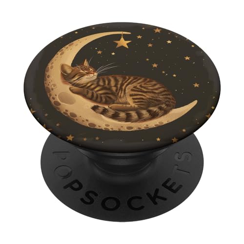 Brown Tabby Cat Sleeping PopSockets Adhesive PopGrip