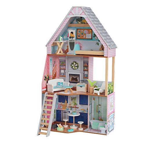 KidKraft Matilda Dollhouse with EZ Kraft Assembly, 23-Piece Accessory Set, for 12-Inch Dolls