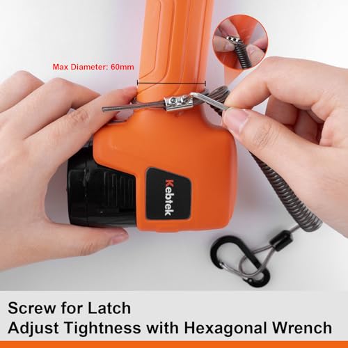 Image of Kebtek Tool Lanyards for Hand Tools Small Coiled Lanyard Heavy Duty Short Retractable Rangefinder Tether with Carabiner Load Capacity 55lbs for Pruning Shear Drill Hammer Wrench Fishing