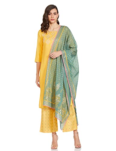 Image of Aurelia Womens Rayon Kurta With Palazzo & Dupatta